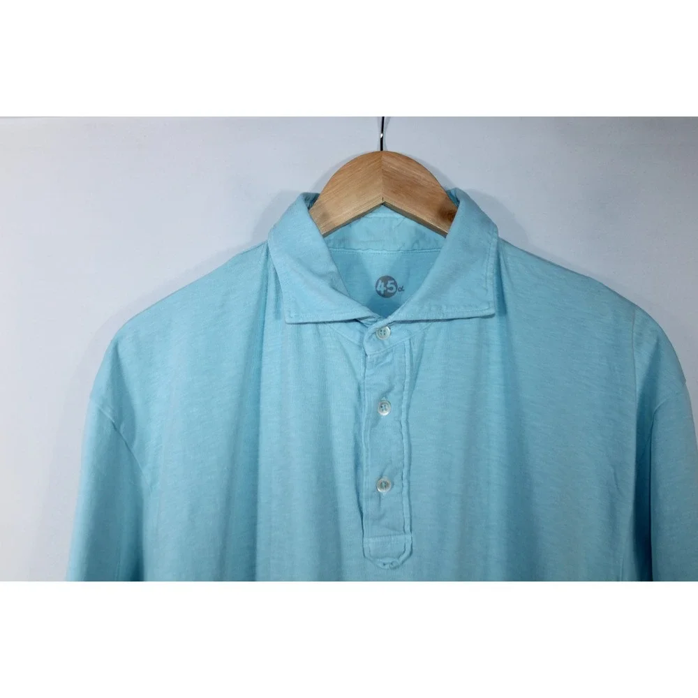 45R Men's Size 6 Turquoise Short Sleeve Made in Japan Polo Shirt - Picture 2 of 9